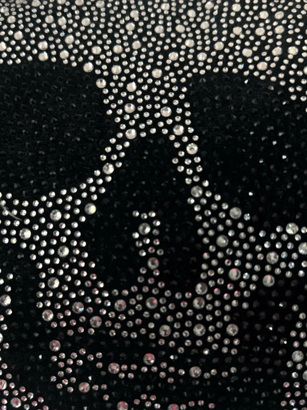Magaschoni Home Velvet Lumbar Pillow – 3 Rhinestone Skulls – Down Filled – EUC